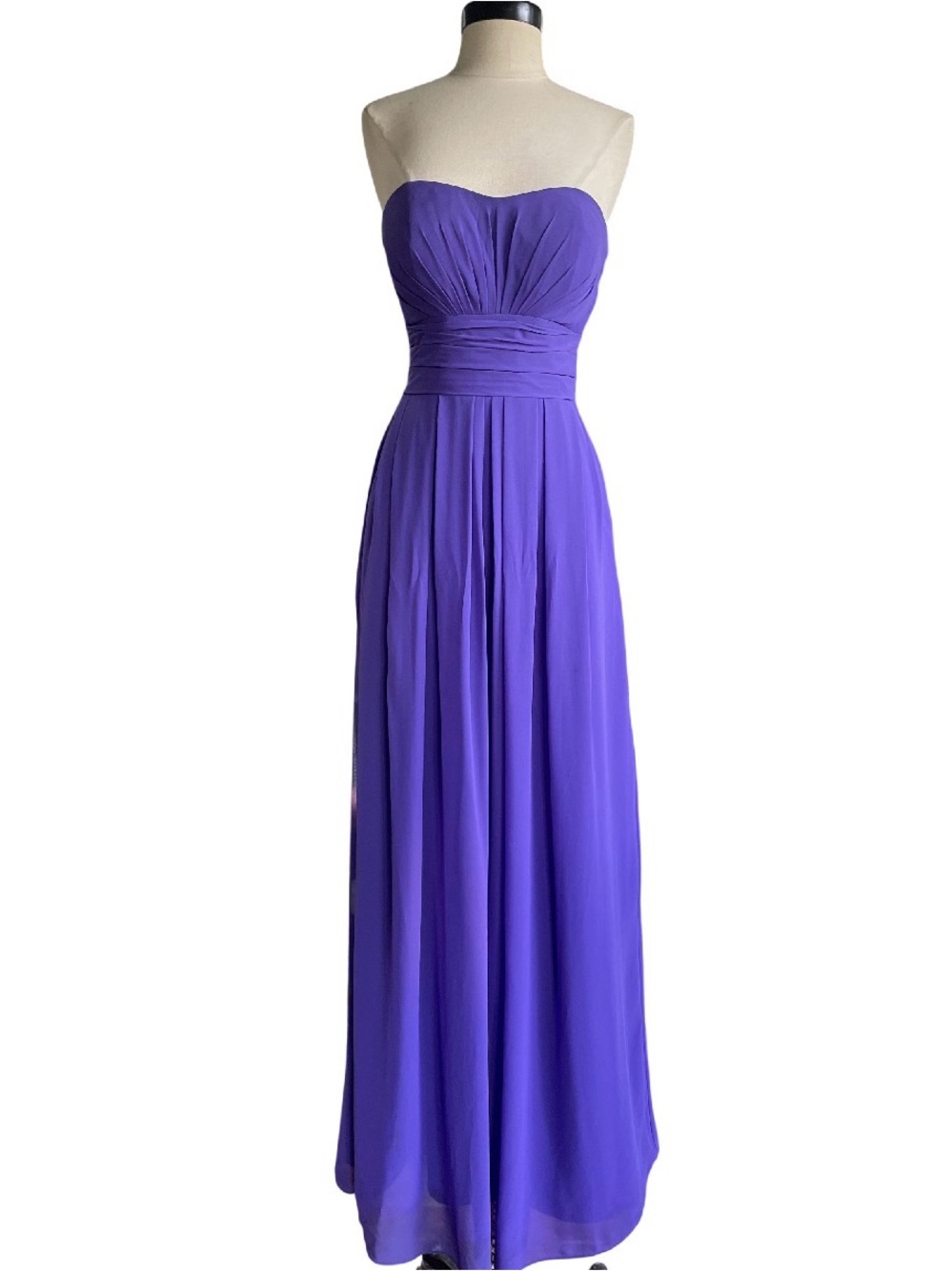 Bill Levkoff Strapless Violet Chiffon Gown
